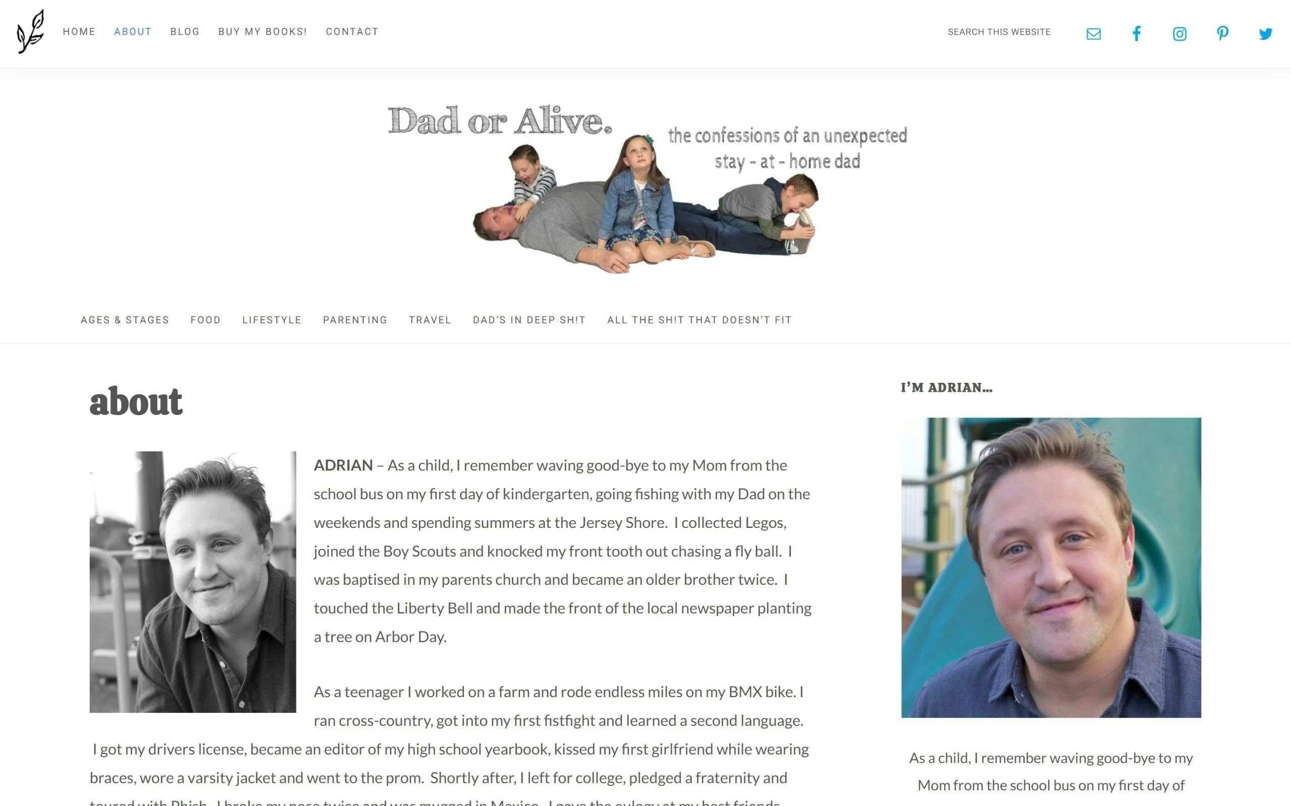 Dad or Alive about me page