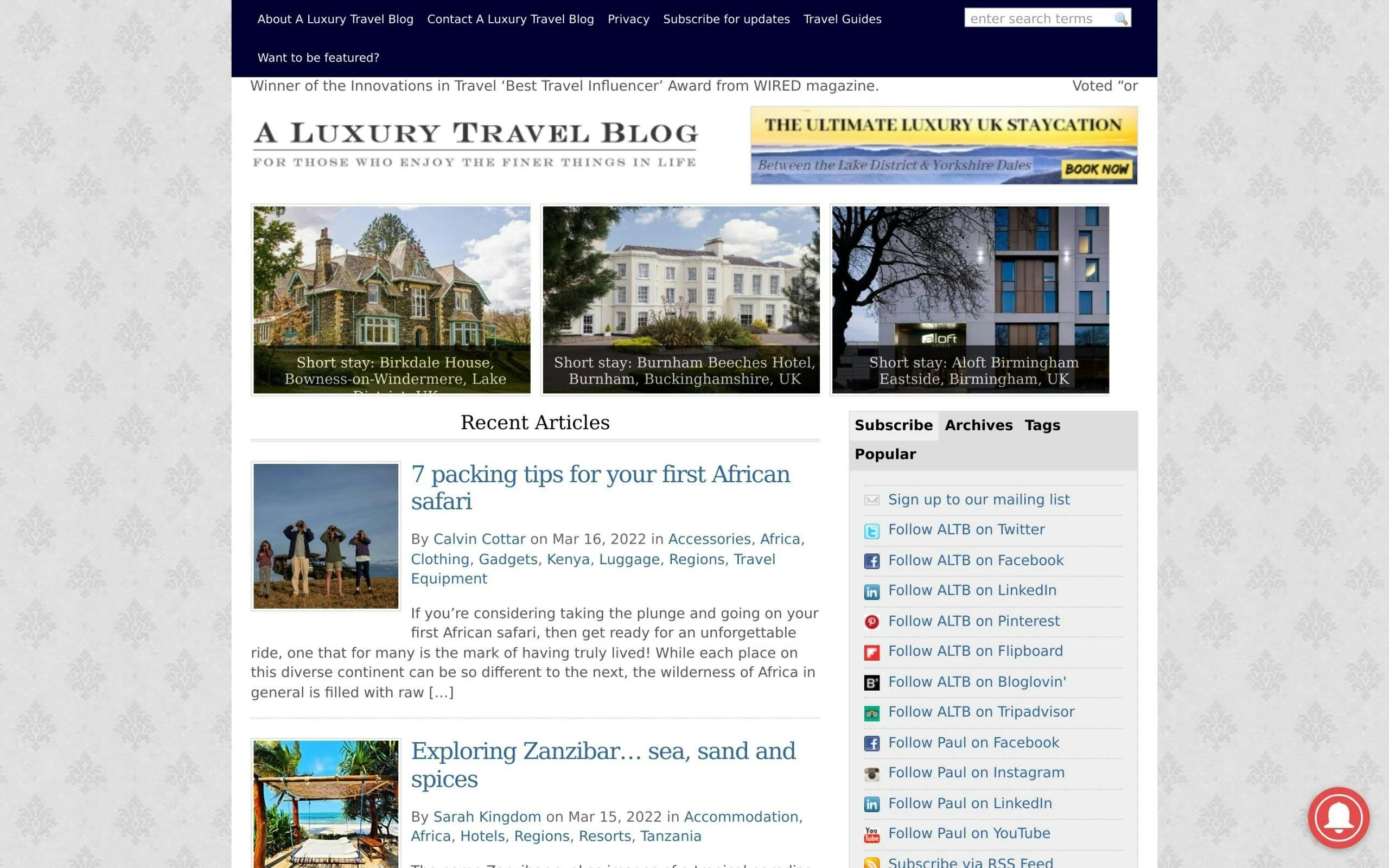 A Luxury Travel Blog travel blog