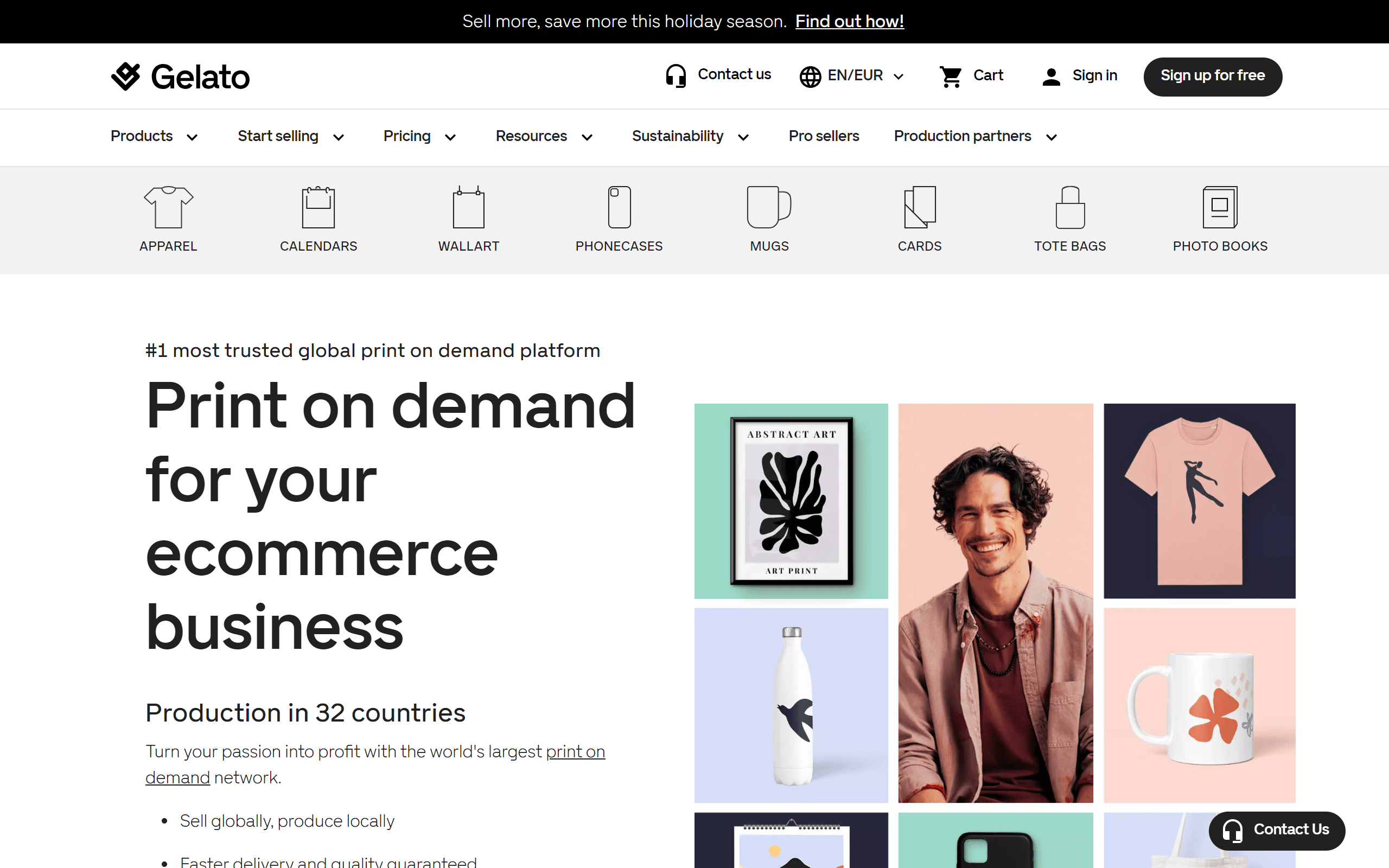 Gelato dropshipping website