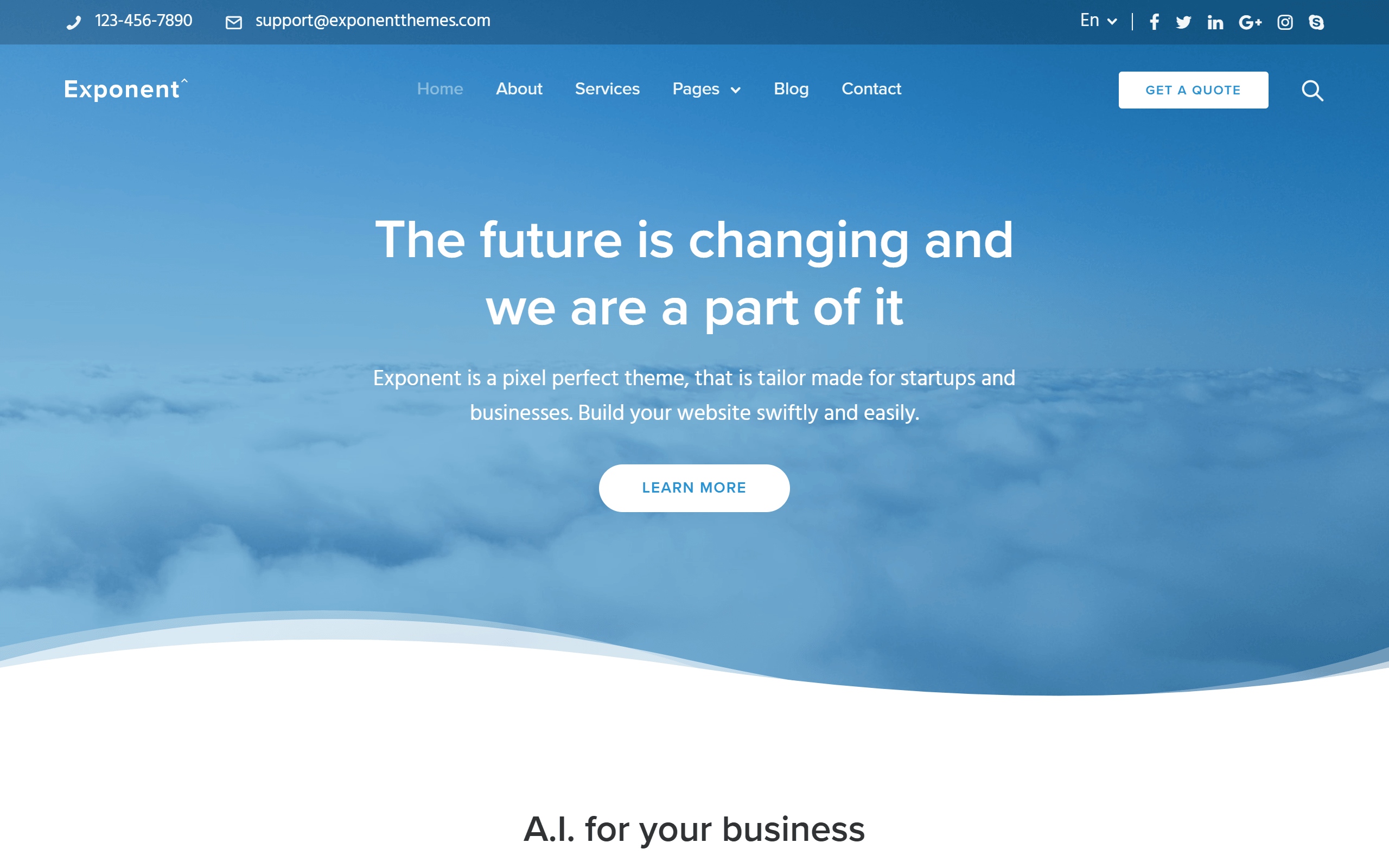Exponent WordPress theme