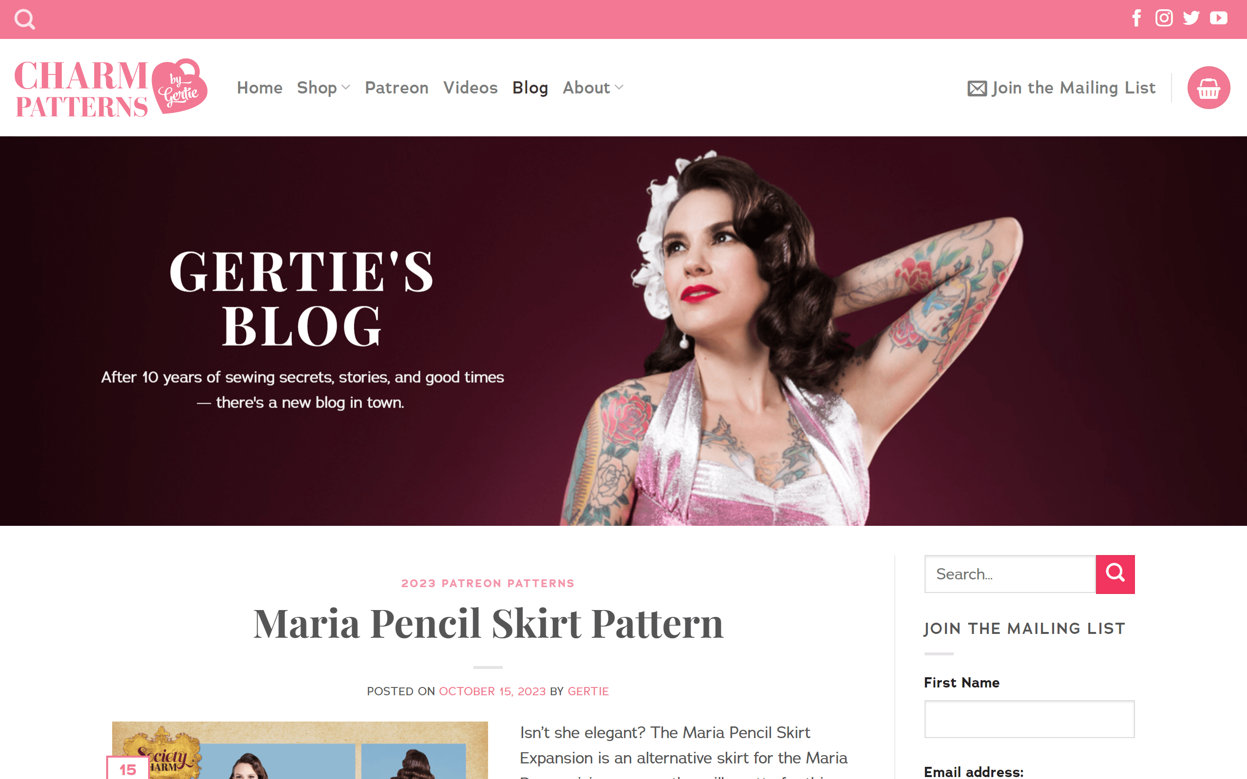 Charmed Patterns sewing blog