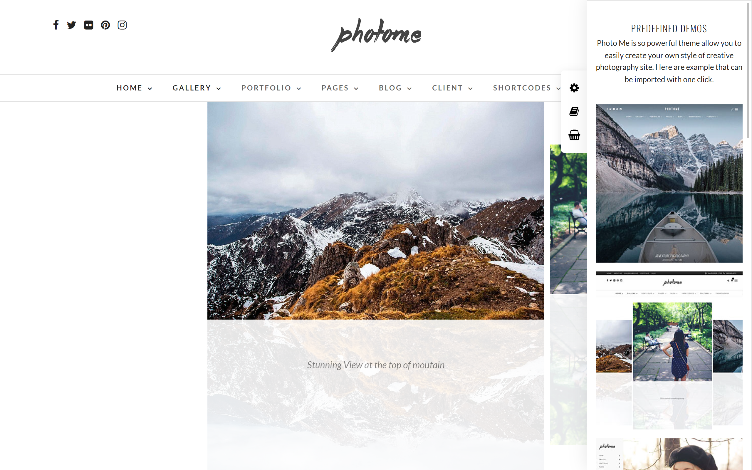 PhotoMe WordPress theme