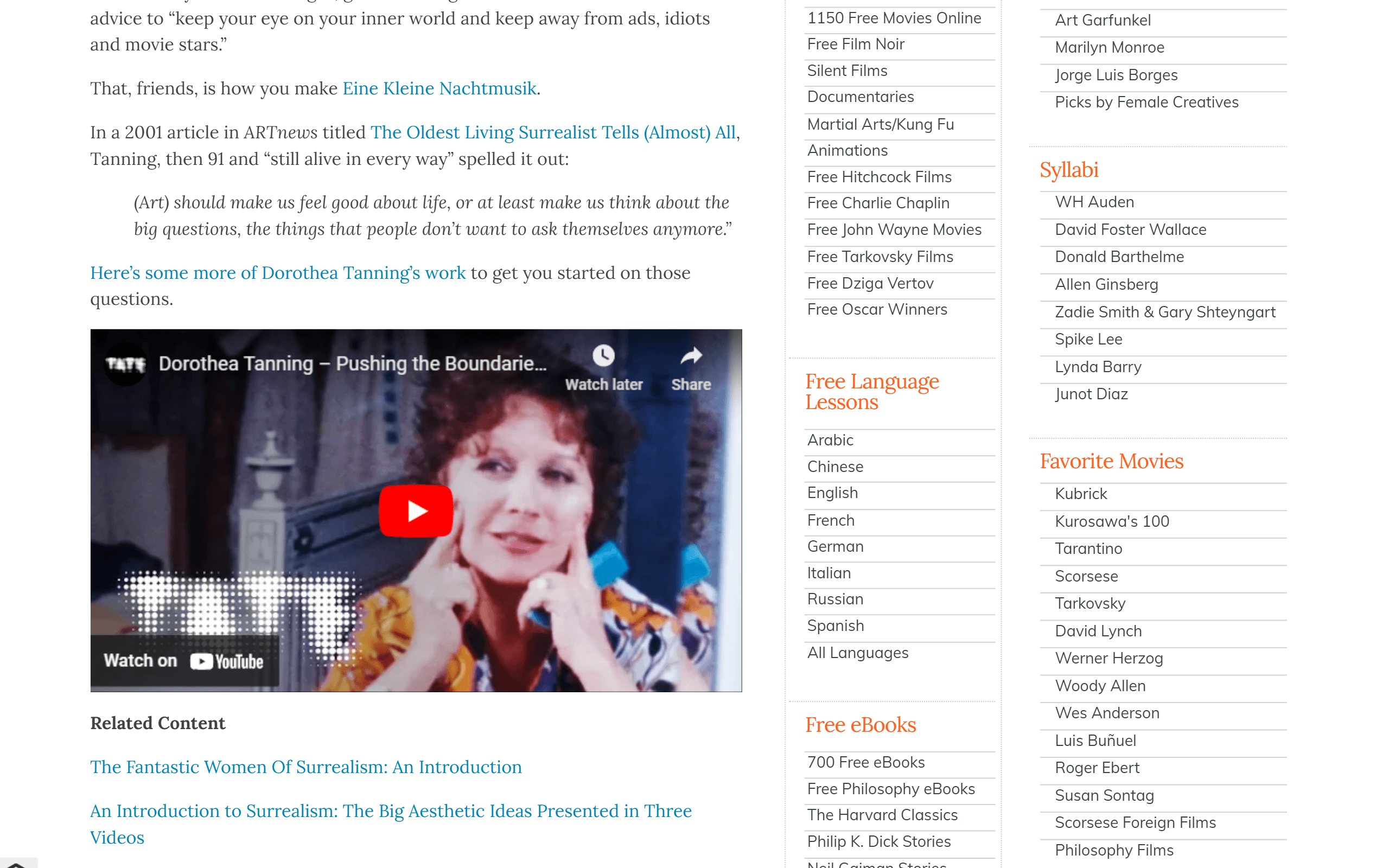 Open Culture art blog