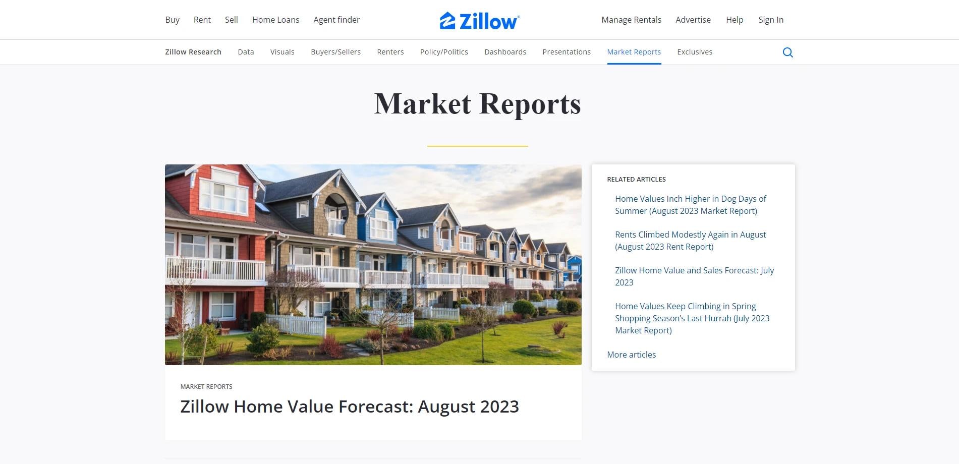 Zillow Market Reports real estate blog
