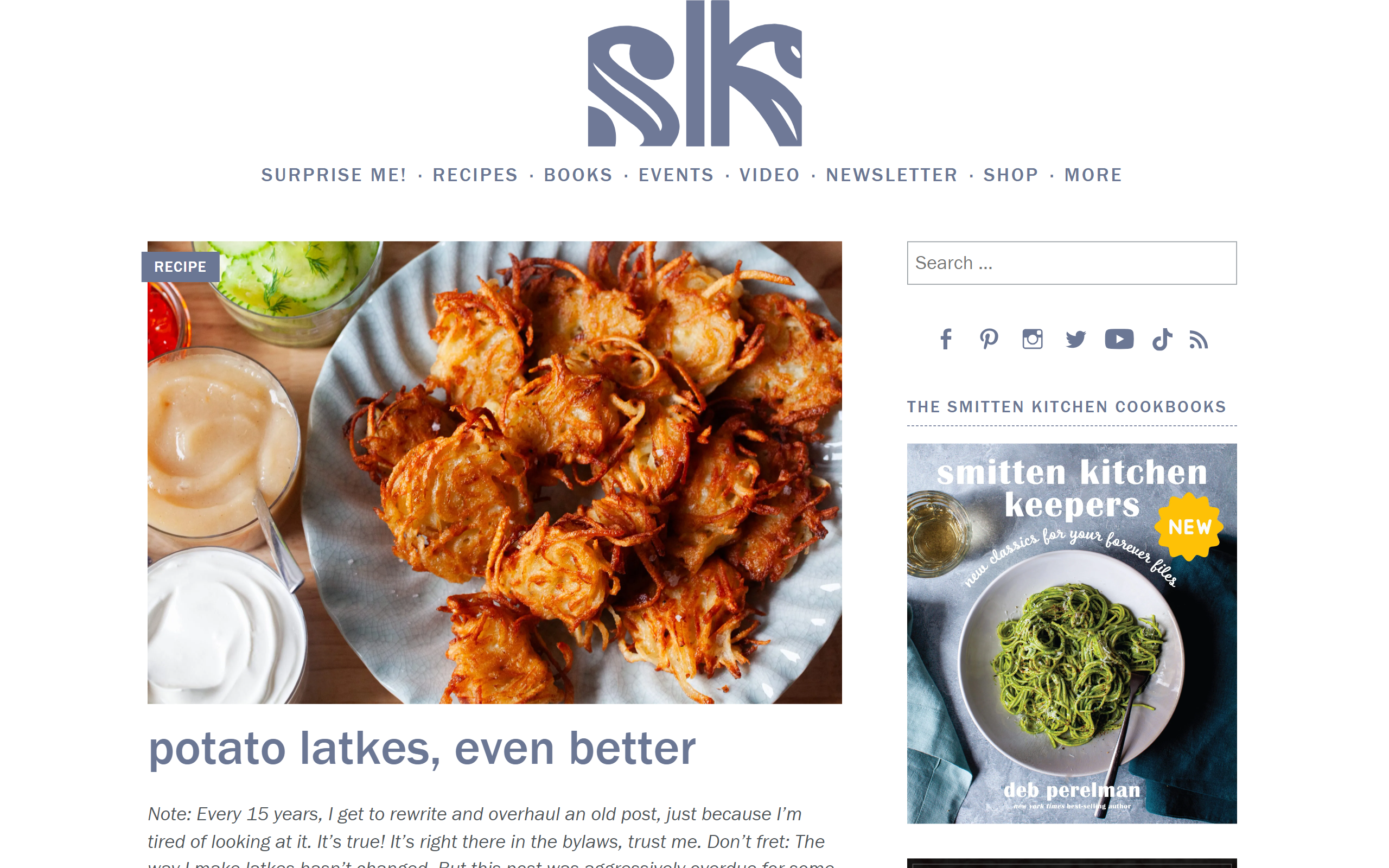 Smitten Kitchen Recipe Websites