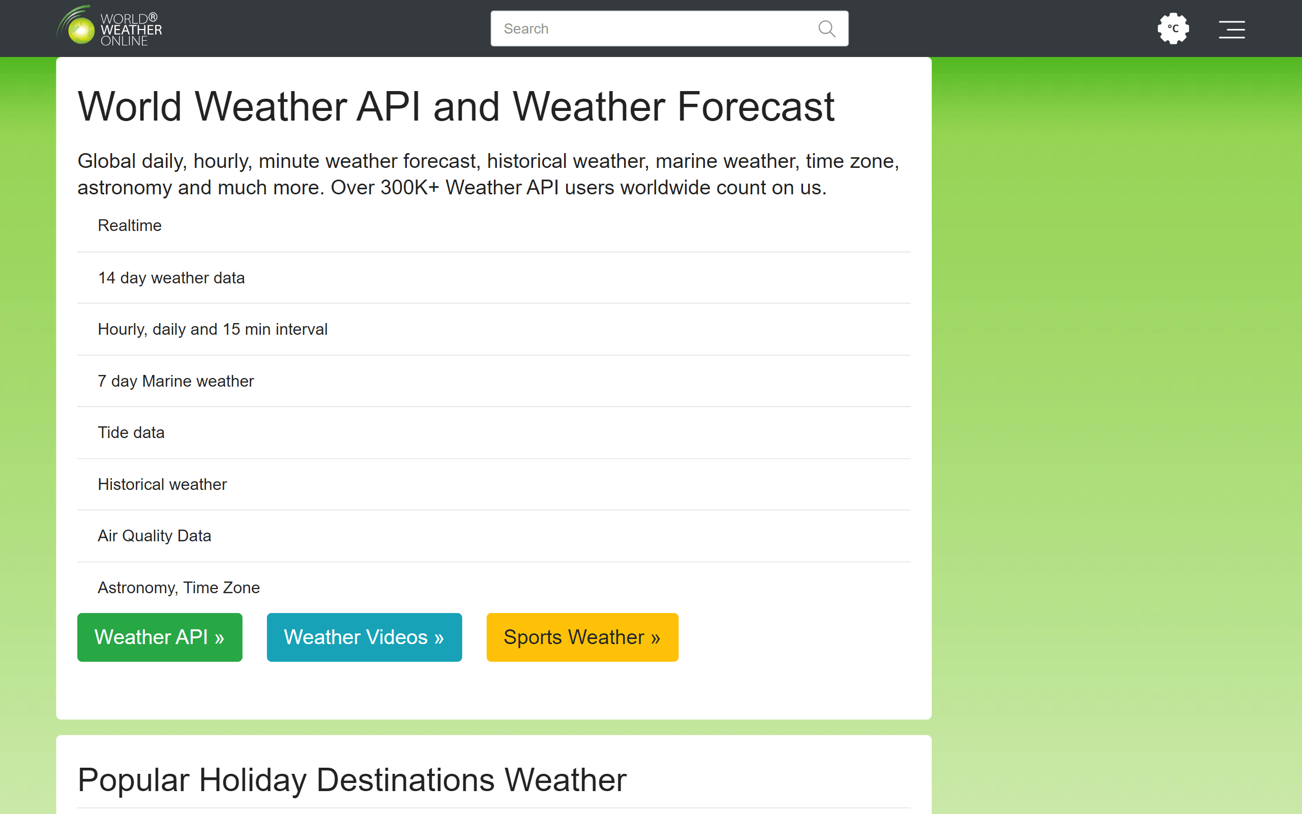 Weather World Online Weather Site