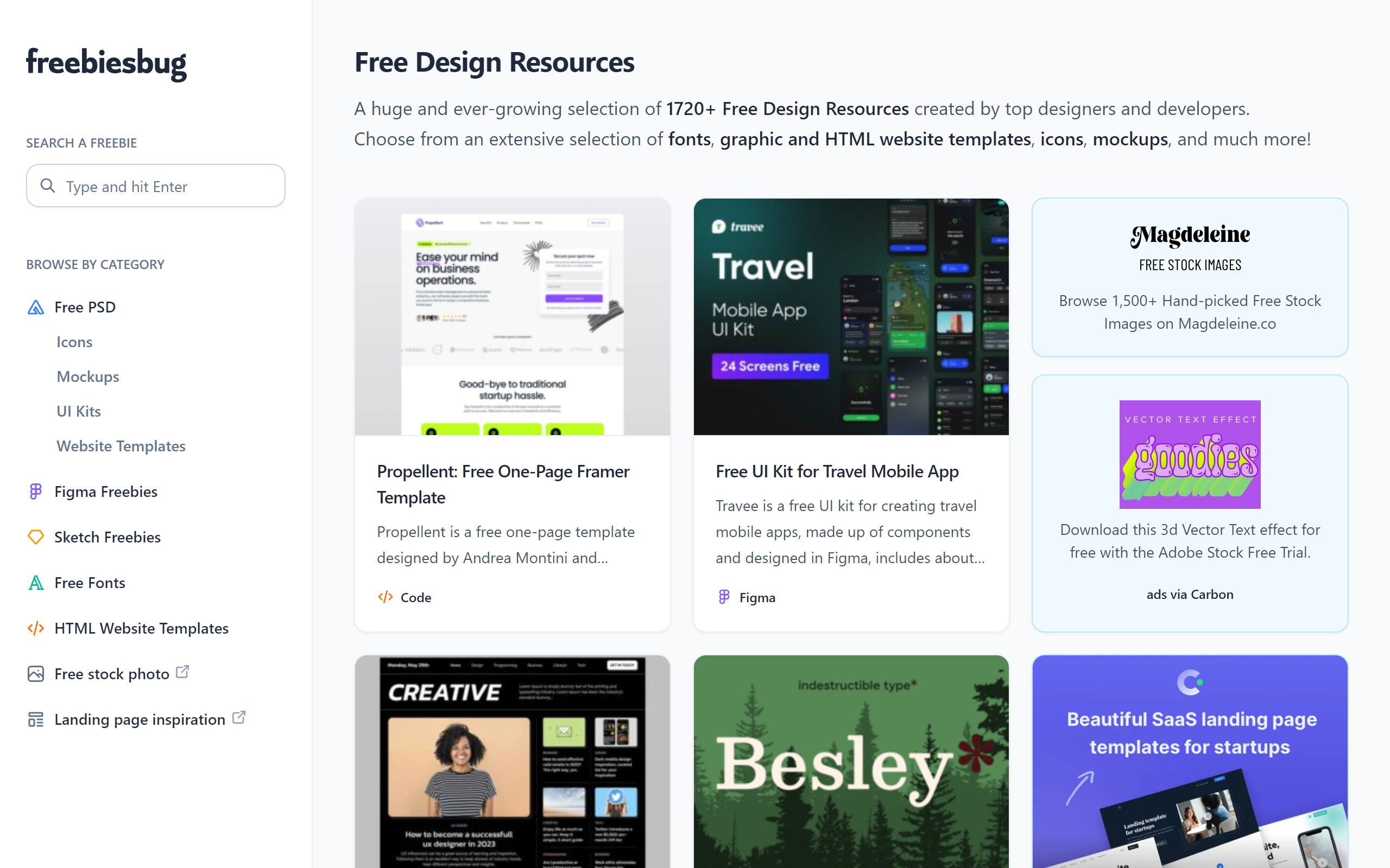 FreebiesBug Graphic Design Website