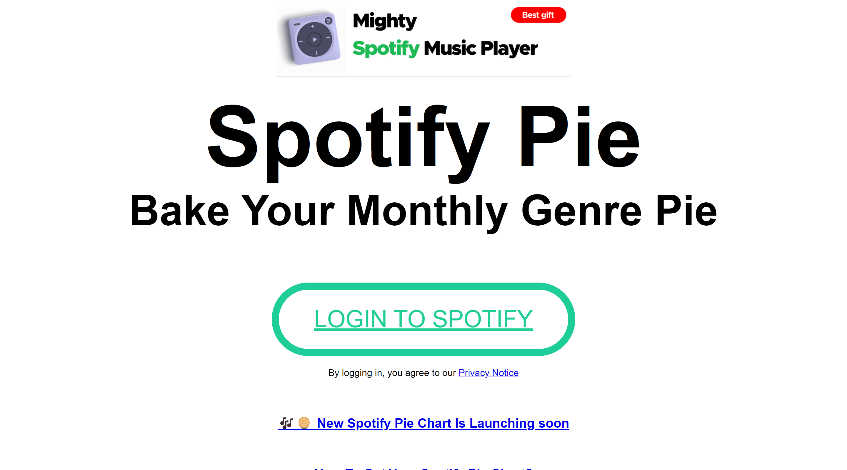 Spotify Pie Spotify Stats Website