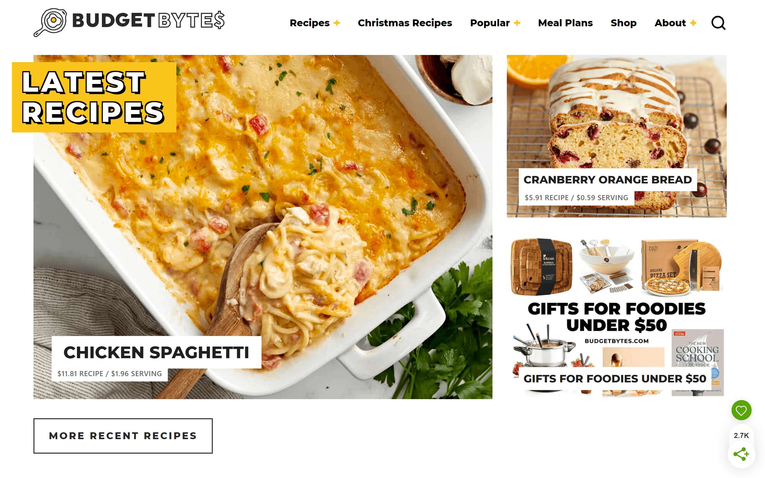 Budget Bytes Recipe Websites