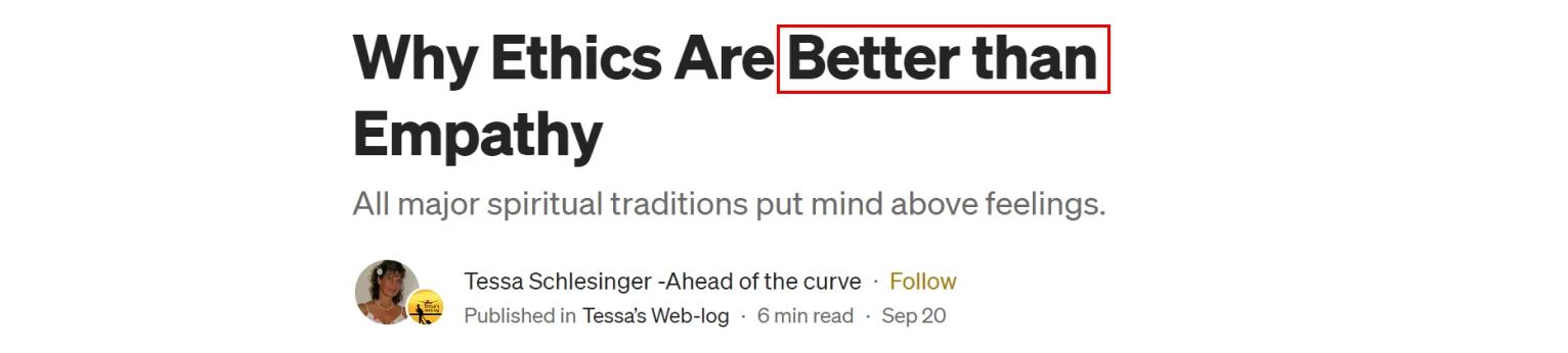 Better than comparison title