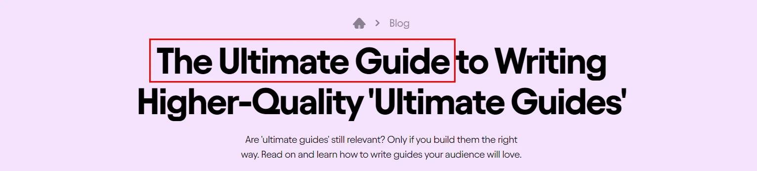 The Ultimate Guide title