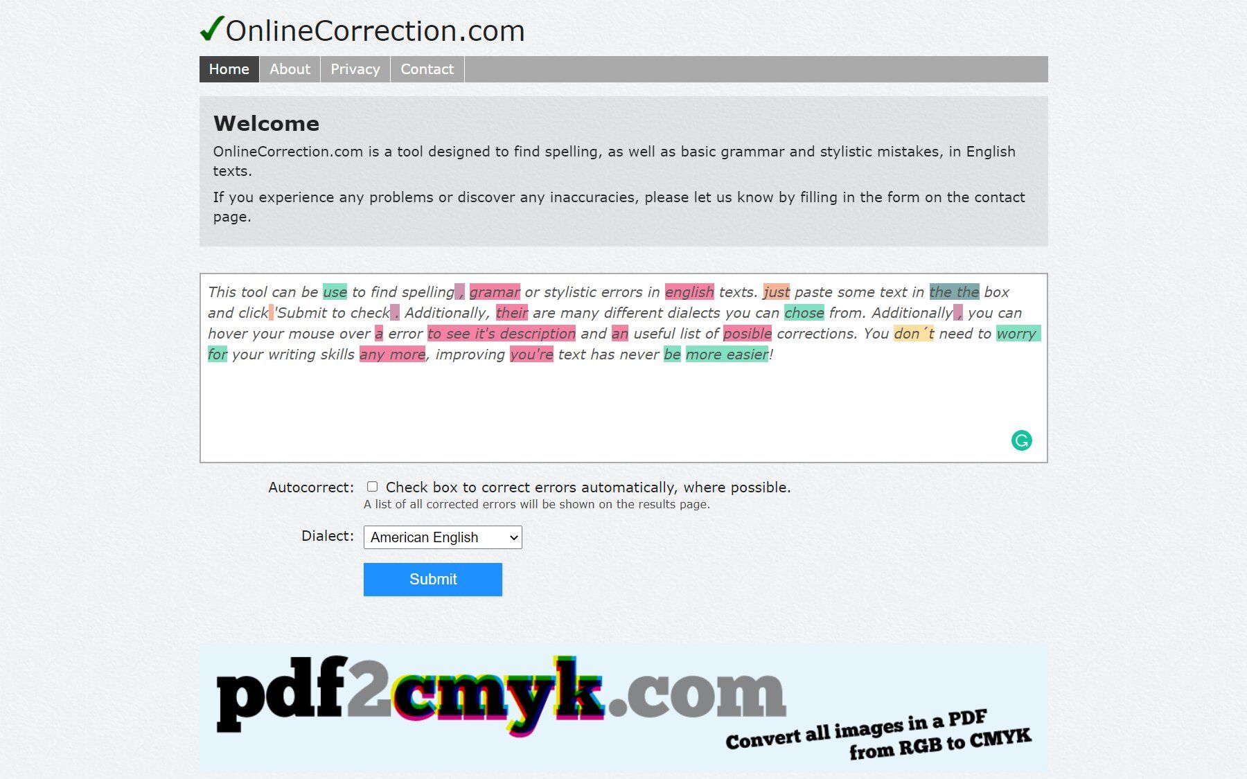 Online Correction