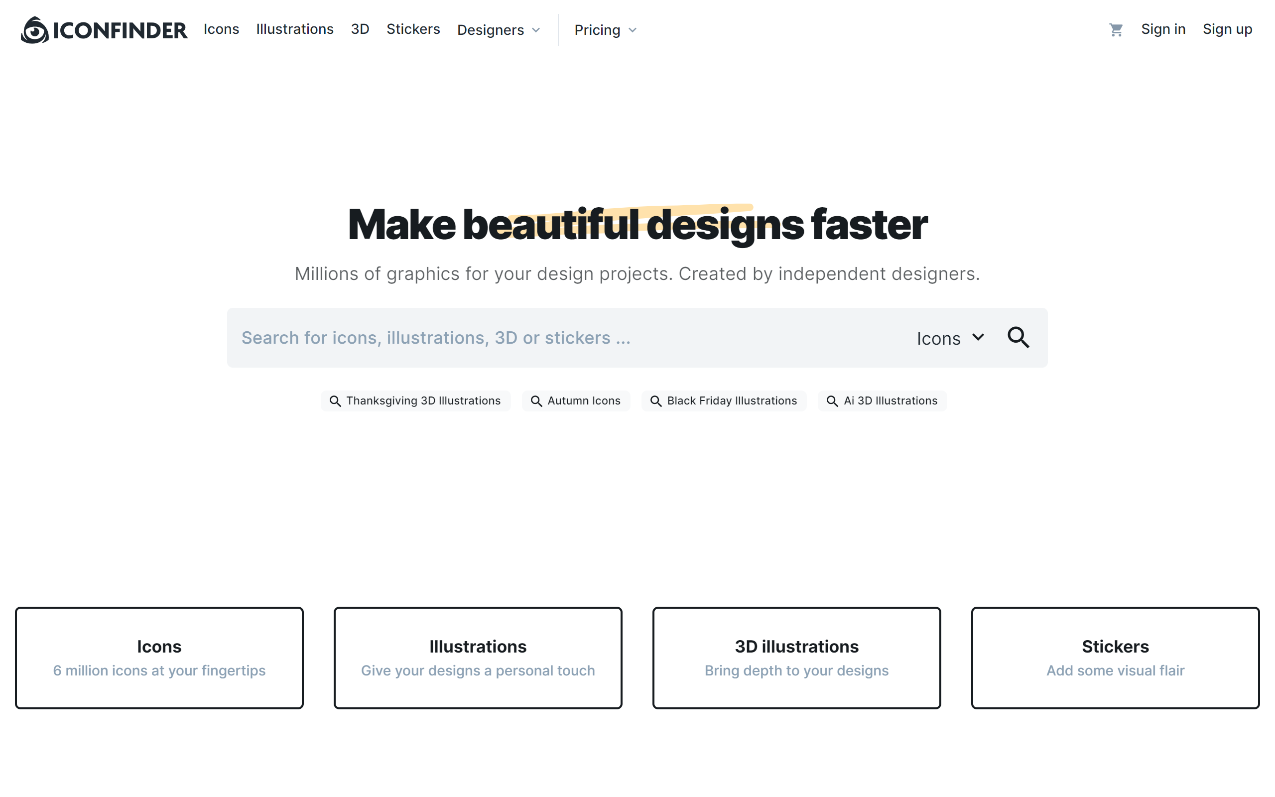 IconFinder Graphic Design Website