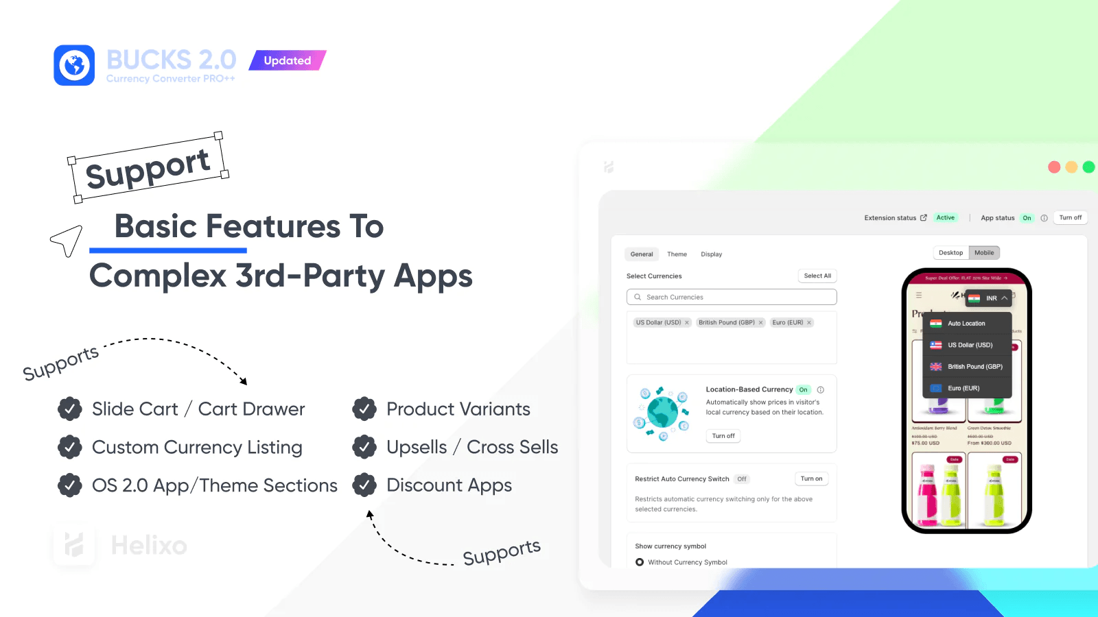 BUCKS Currency Converter PRO++ Shopify App