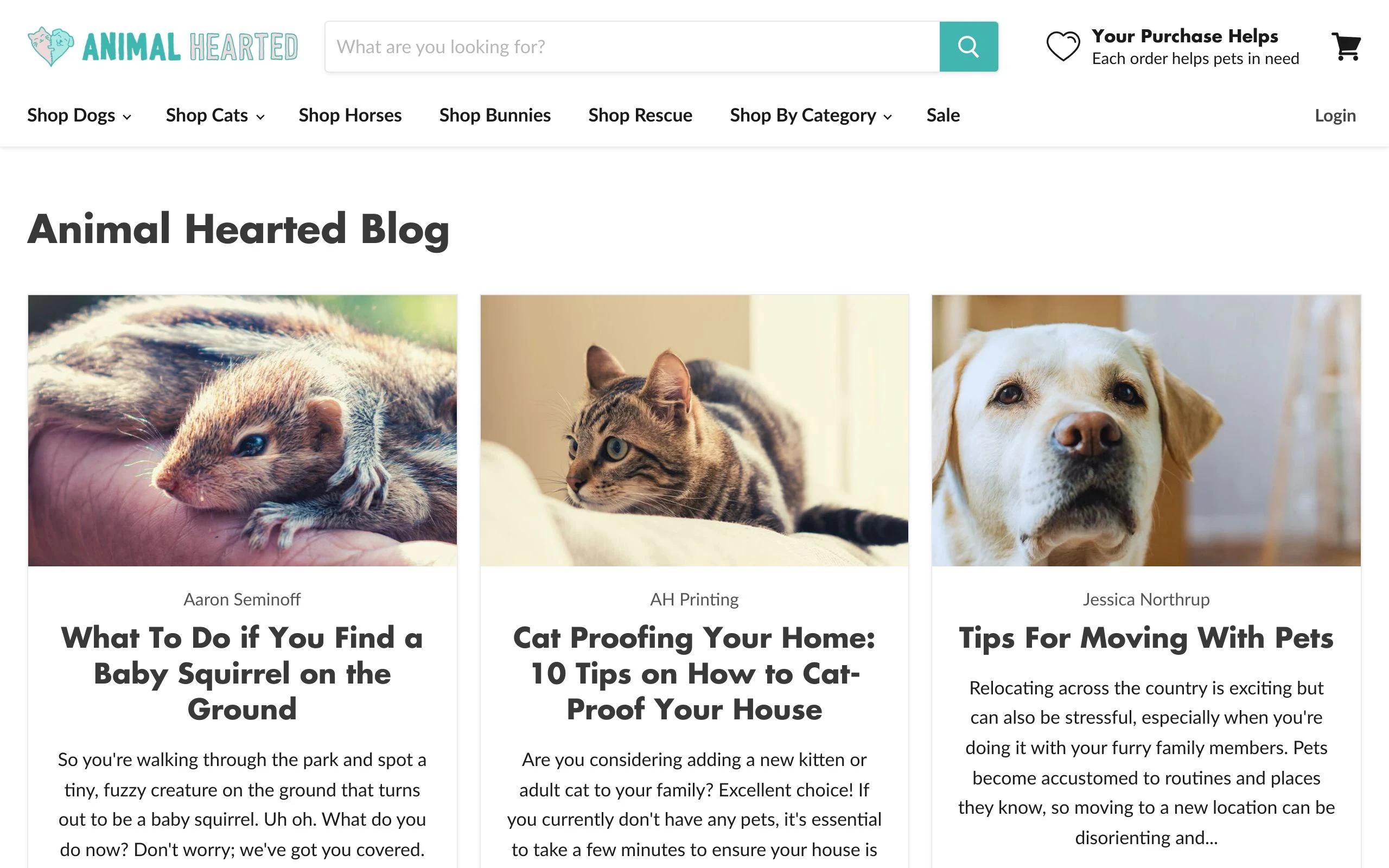 Animal Hearted pet blog