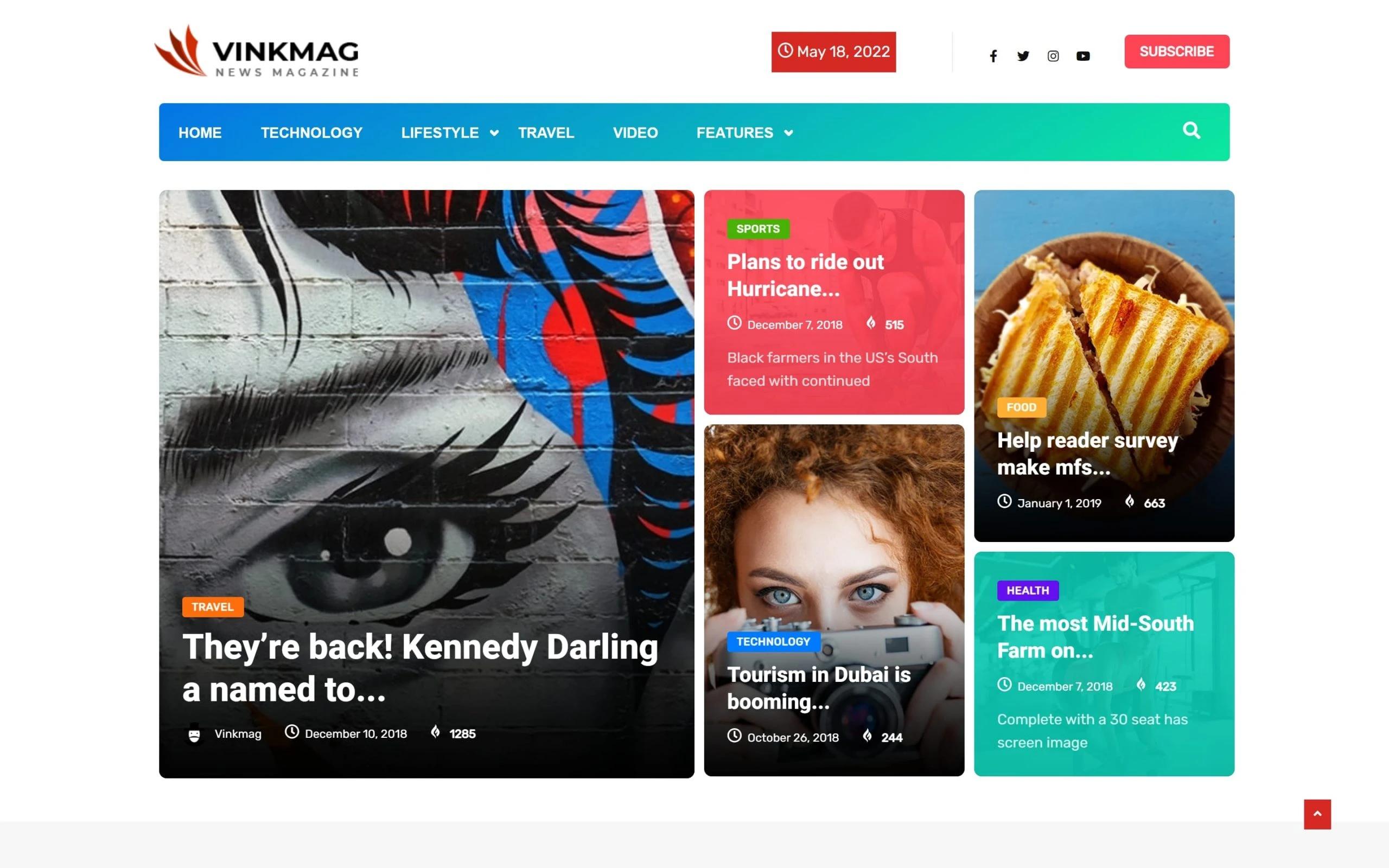 Vinkmag WordPress theme for a review blog