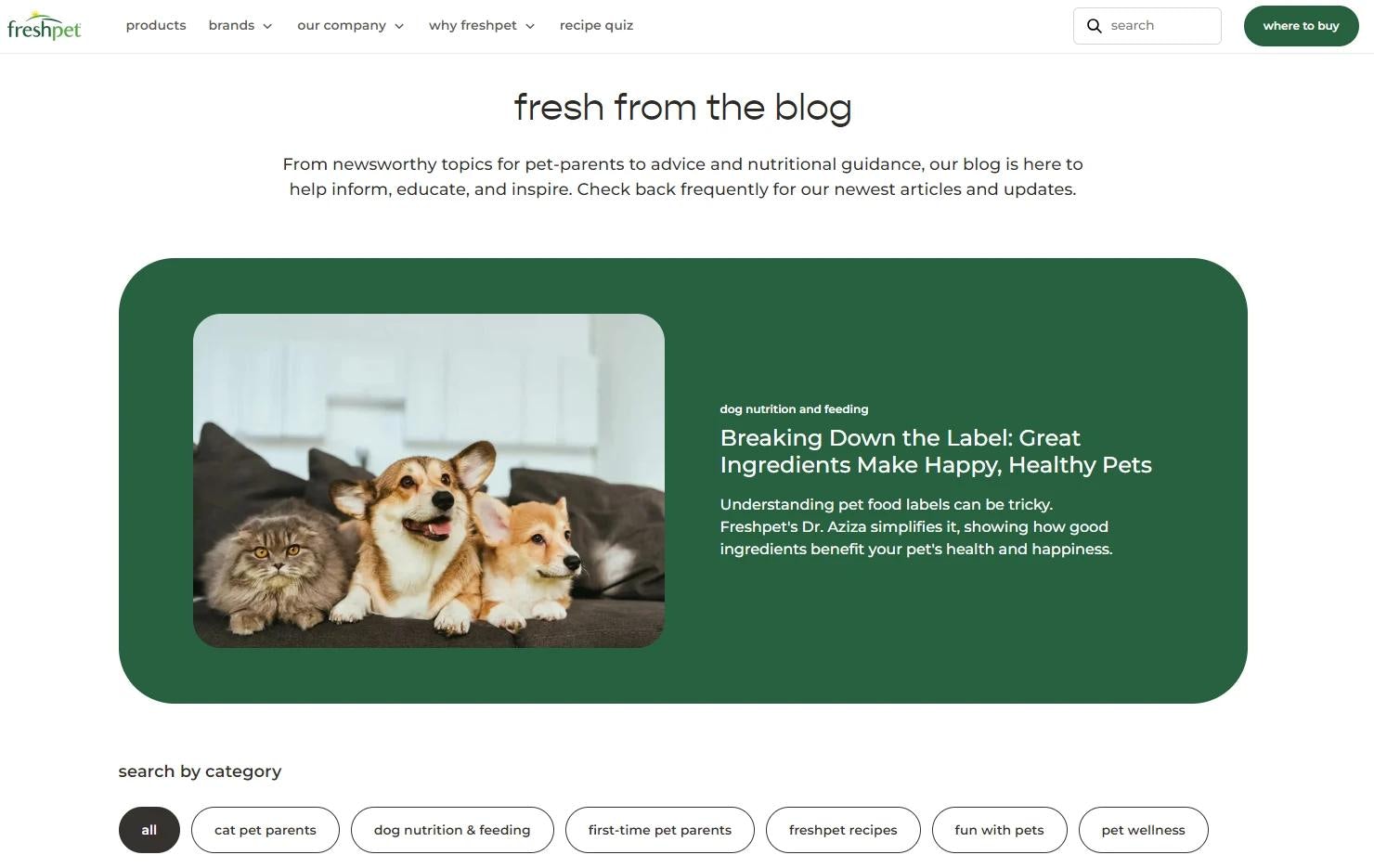 Freshpet pet blog