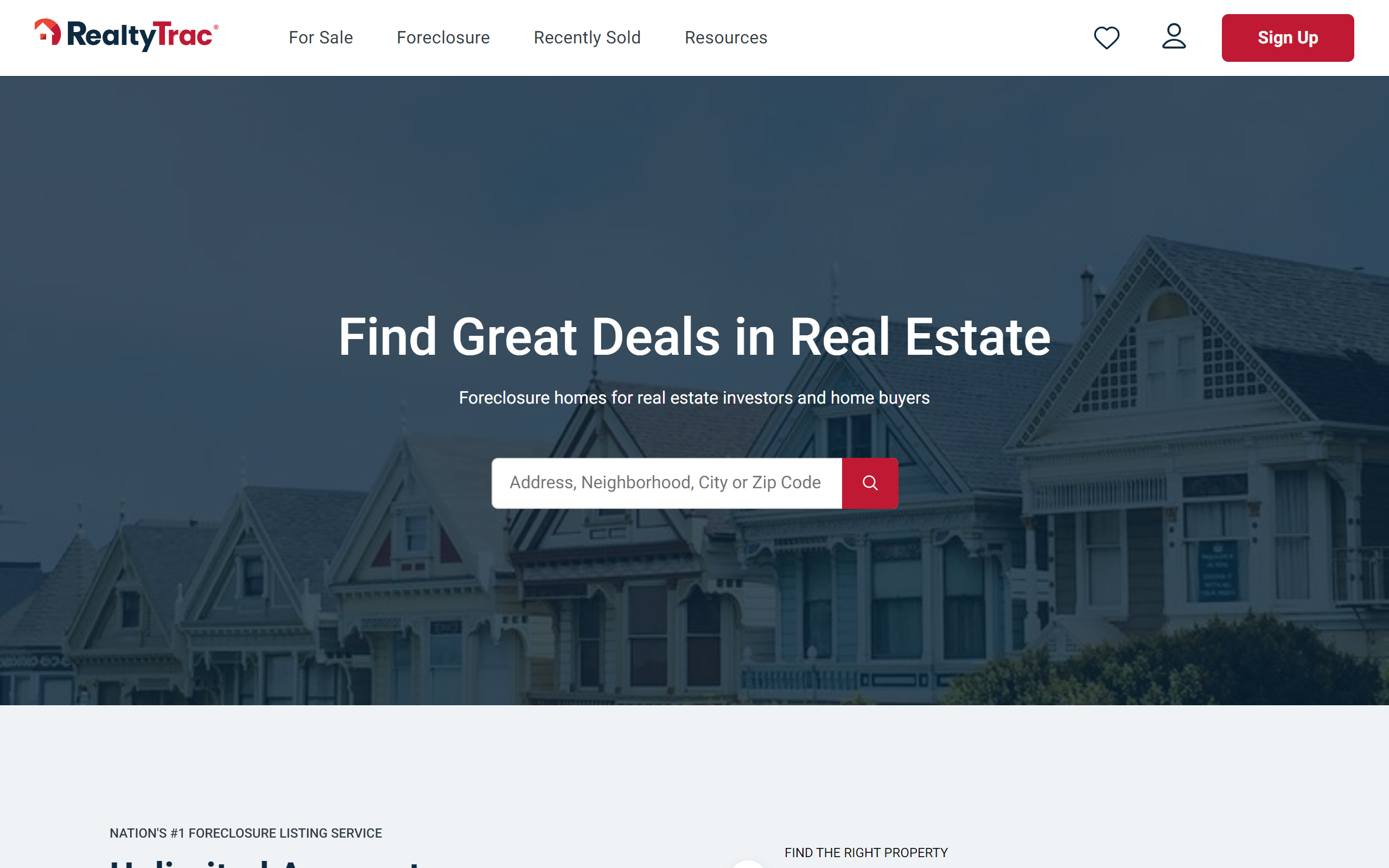 RealtyTrac Real Estate Website
