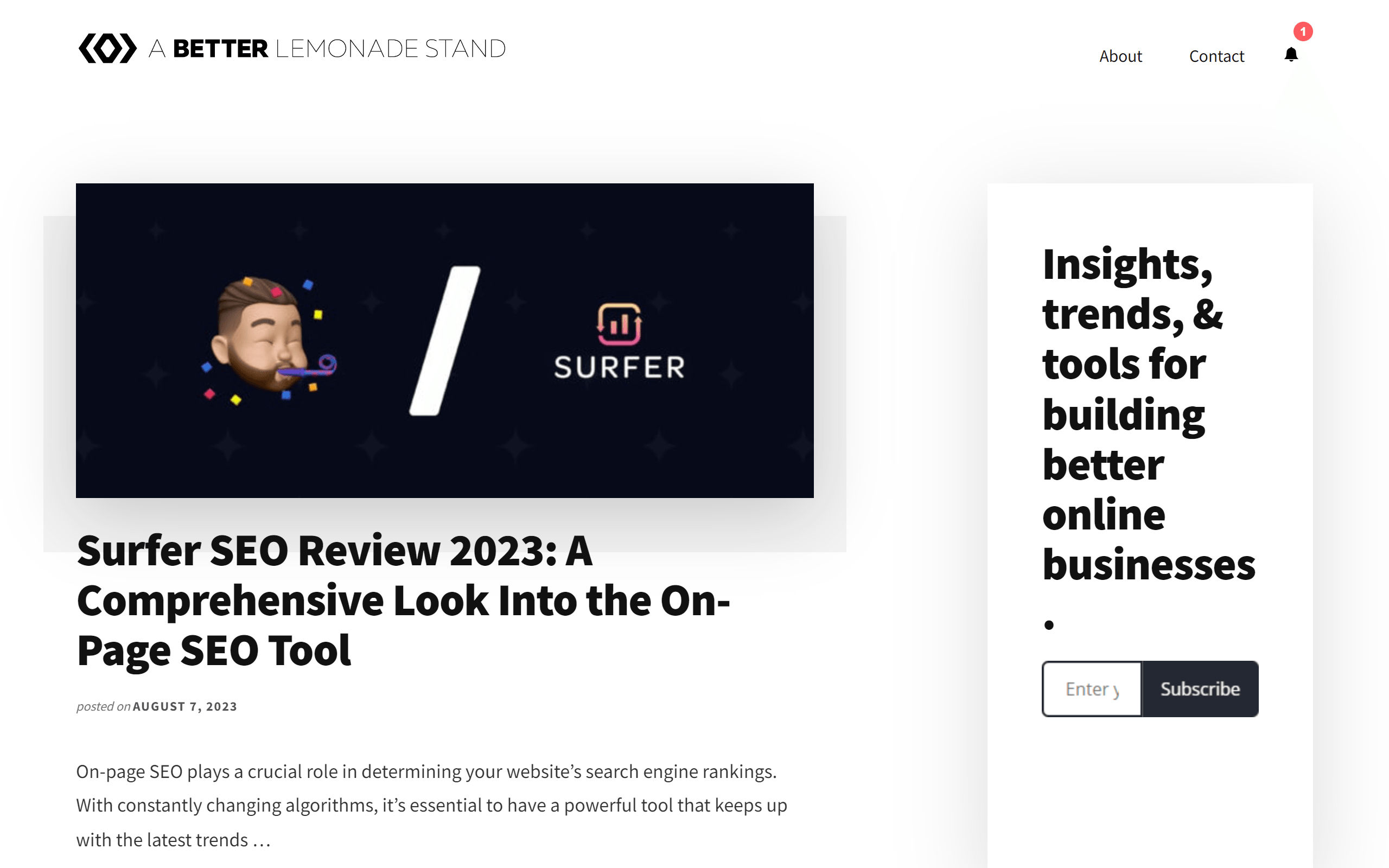 A Better Lemonade Stand eCommerce blog
