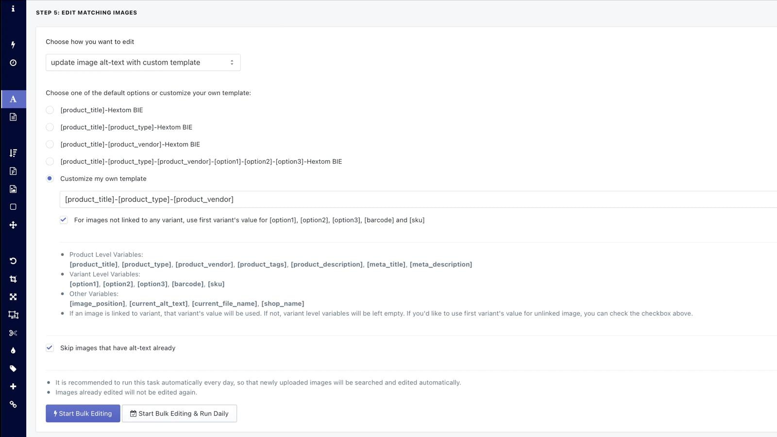 Hextom: Bulk Image Edit & SEO Shopify App