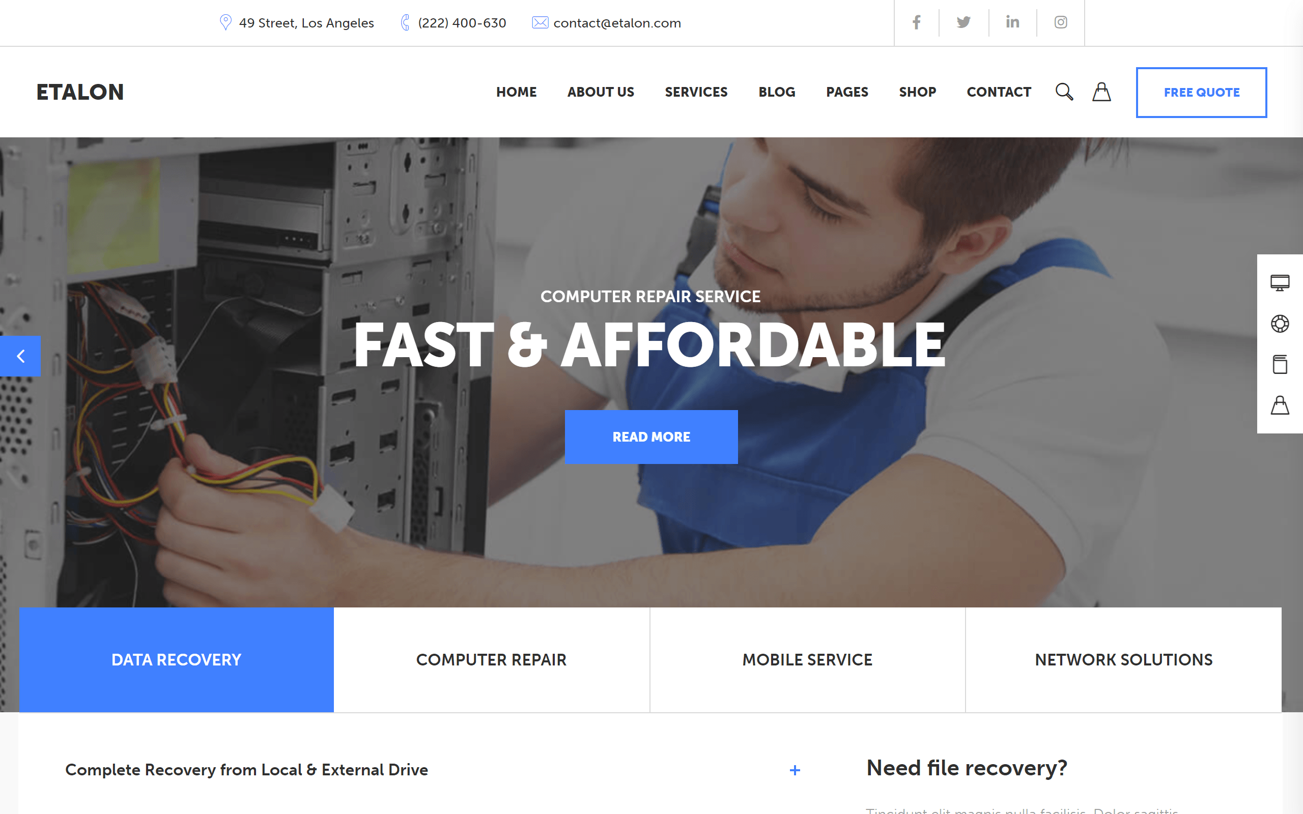 Etalon WordPress theme
