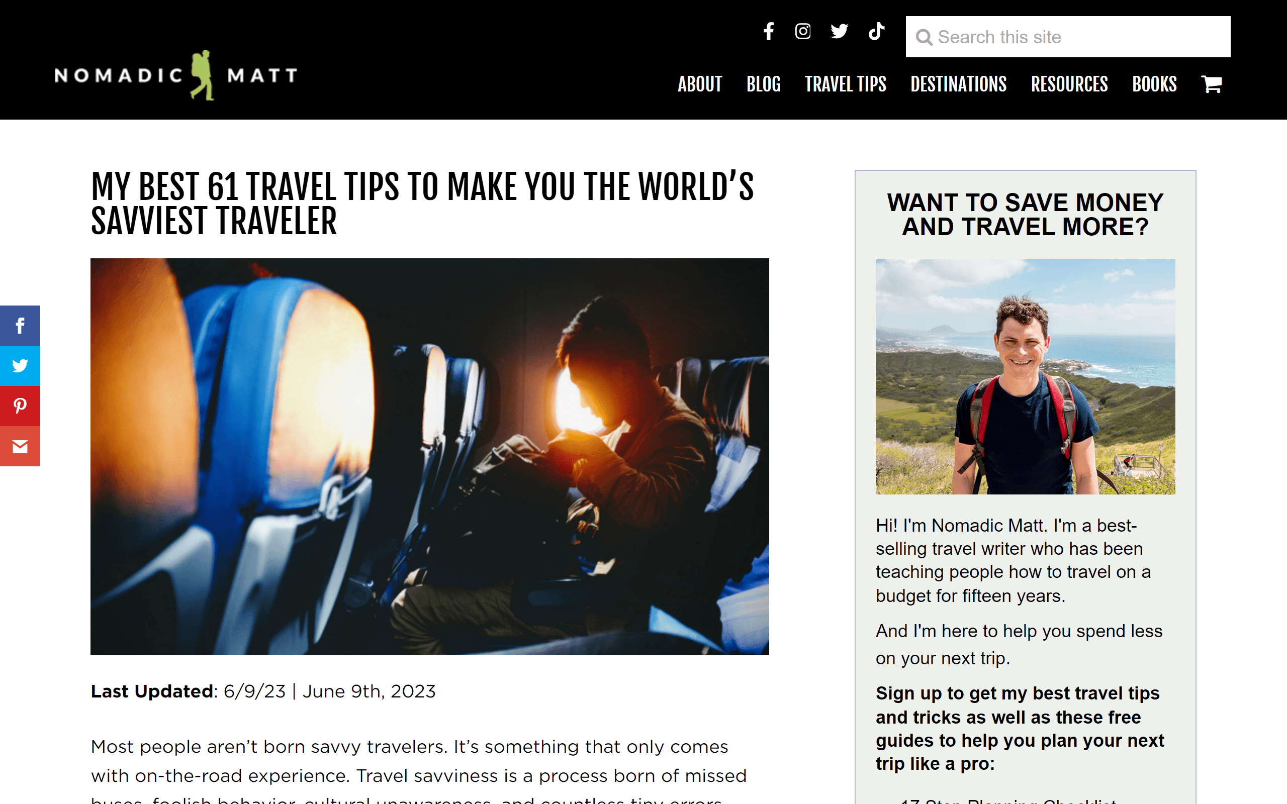 Nomadic Matt travel blog