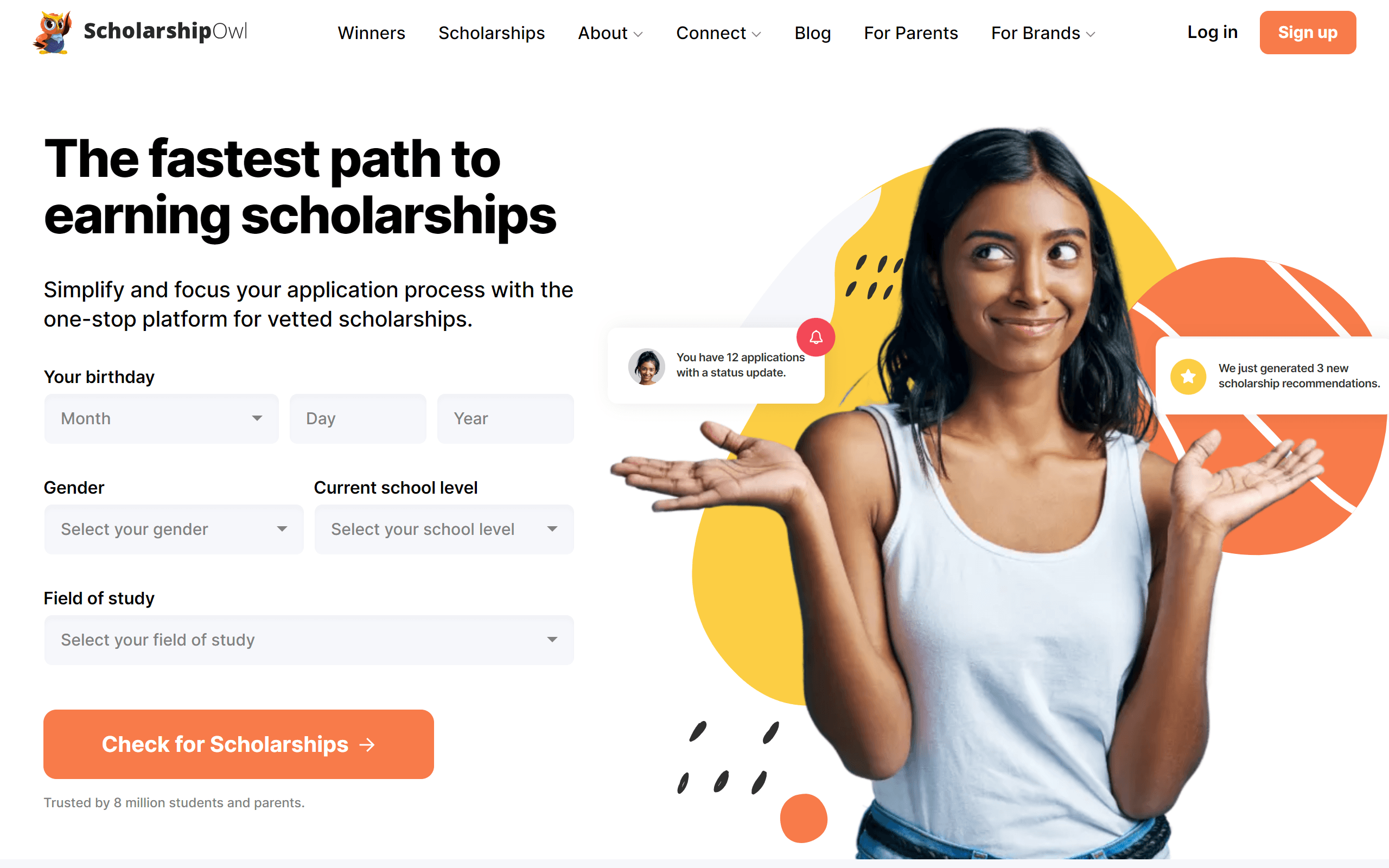 ScholarshipOwl scholarship website