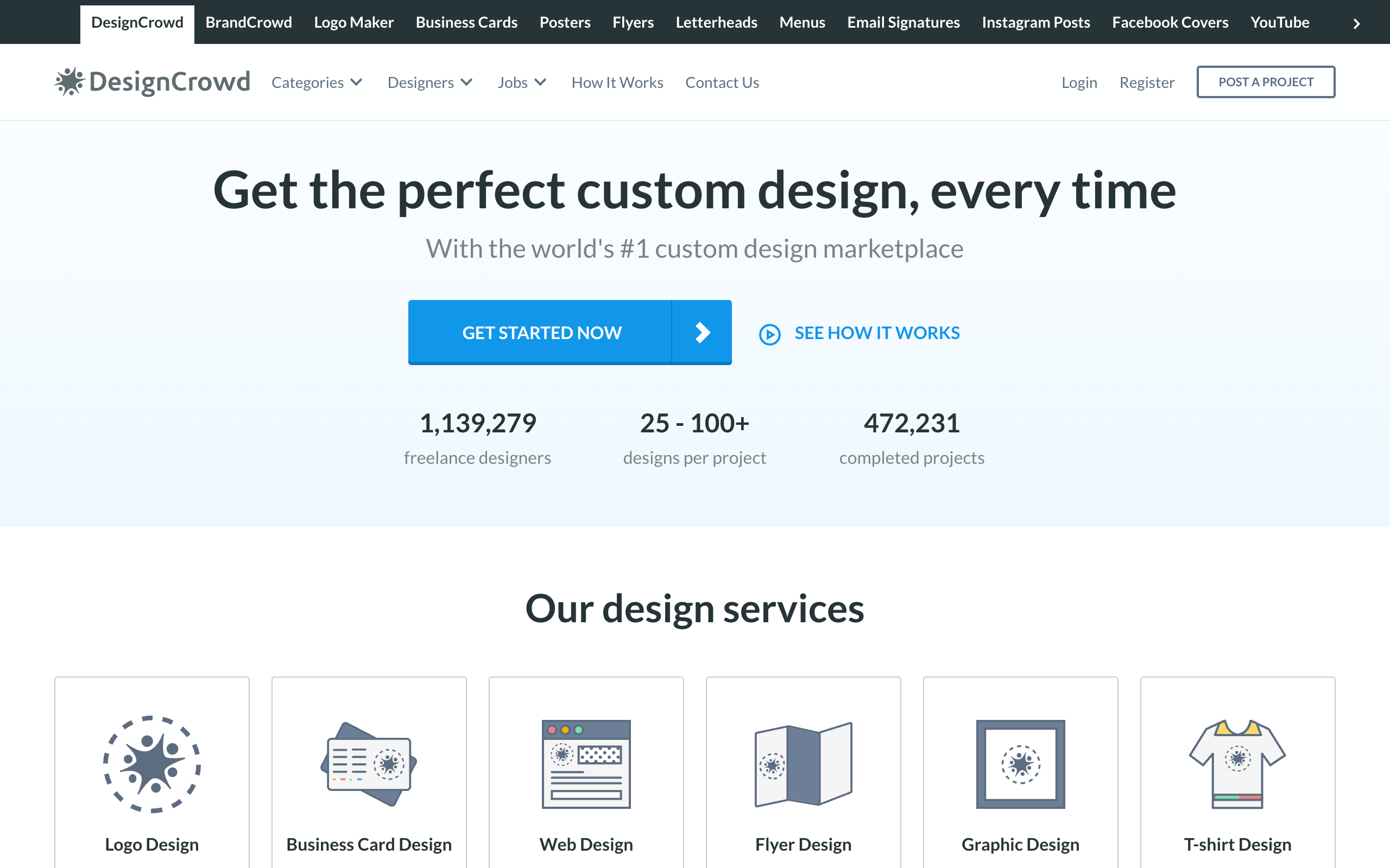 DesignCrowd freelance website