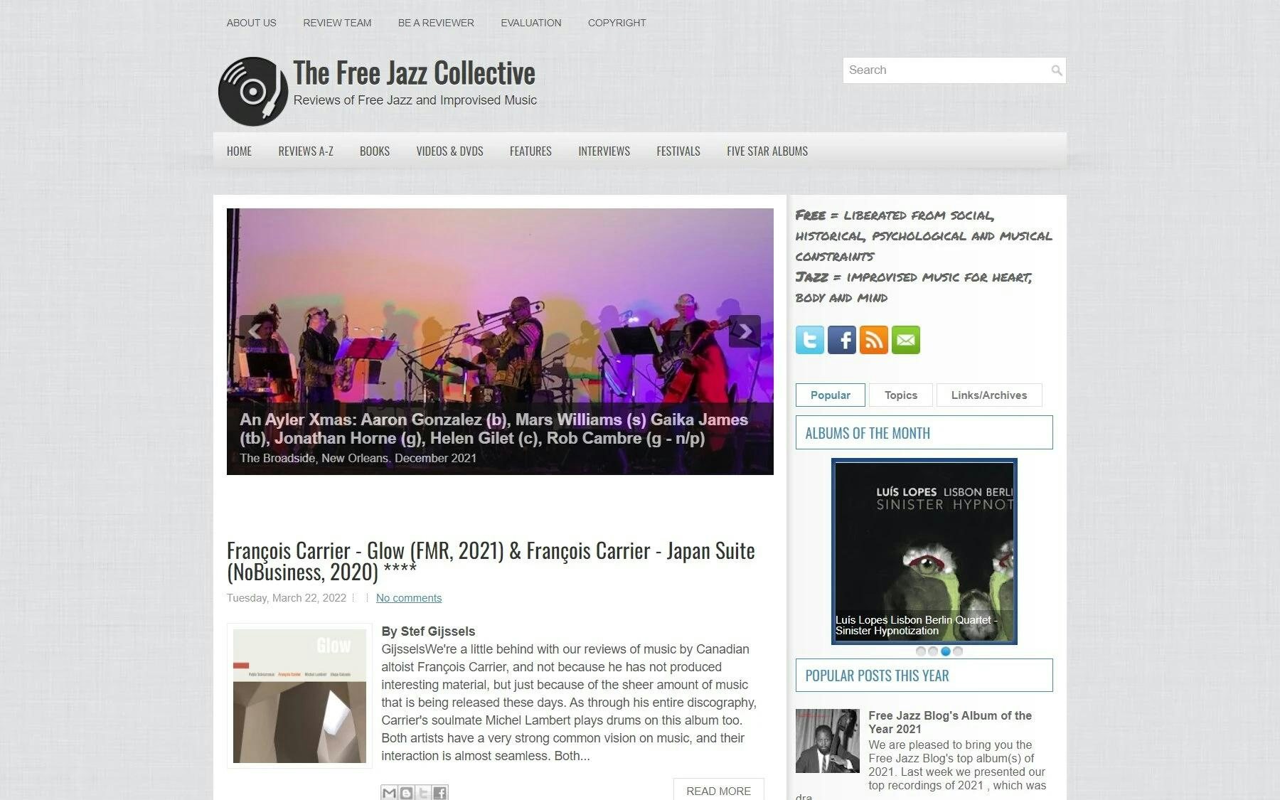 Free Jazz music blog