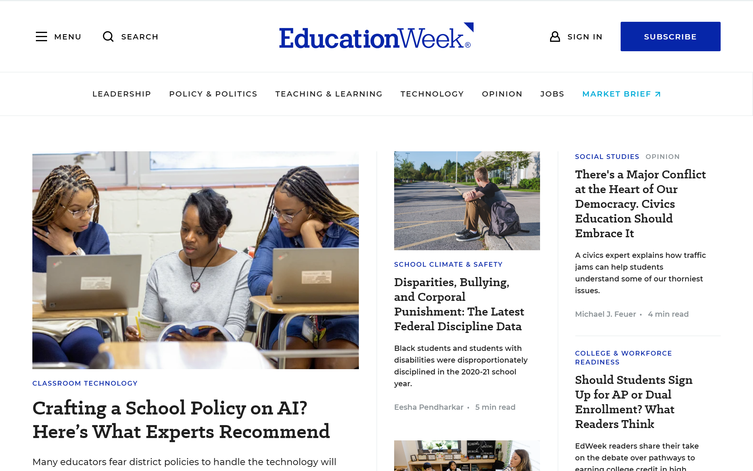 Education Week teacher blog