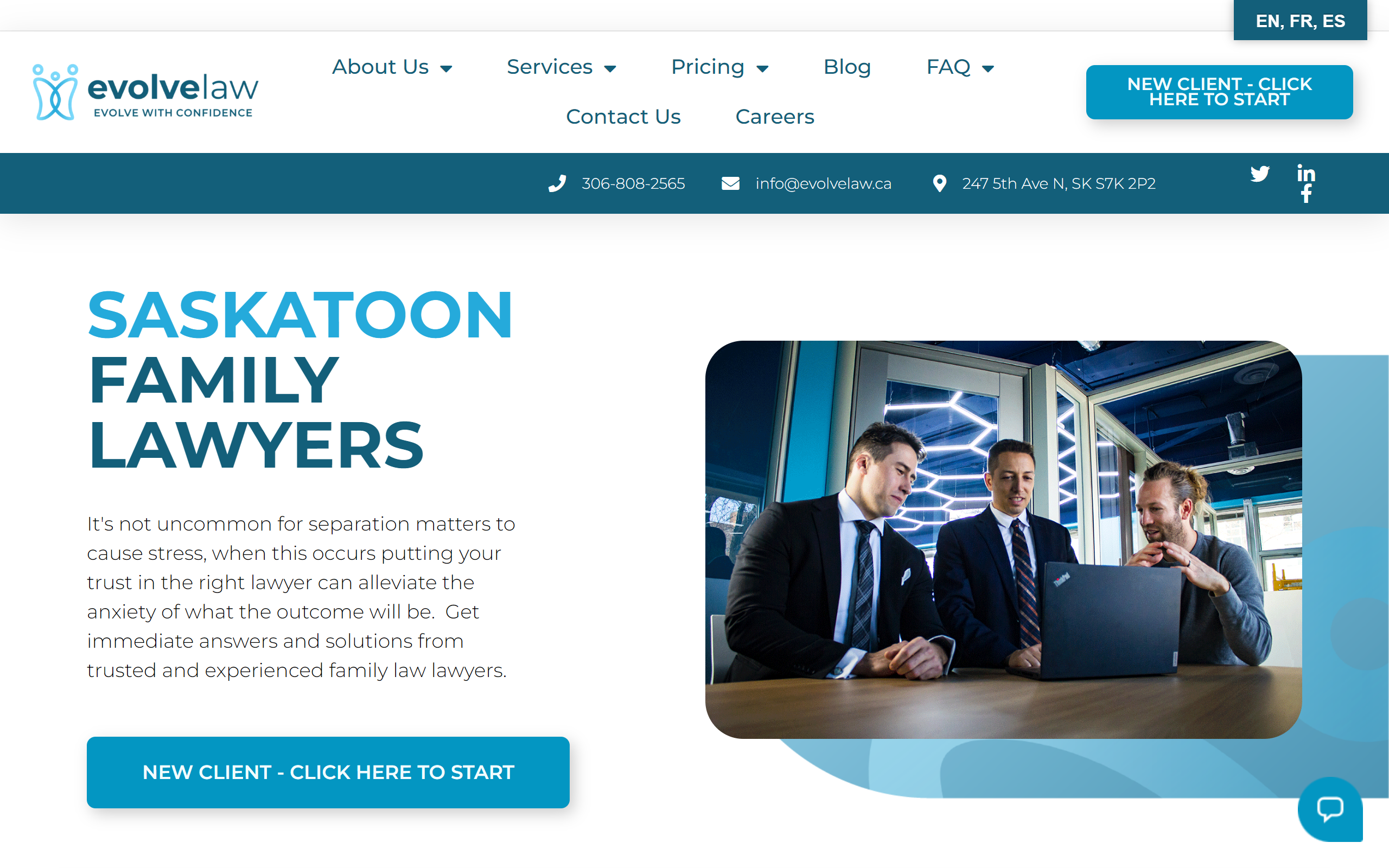 Evolve Law firm website
