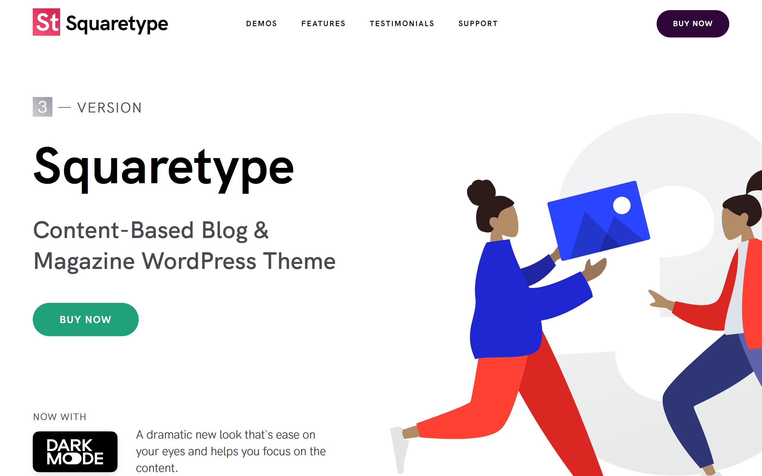 Squaretype minimalist WordPress theme